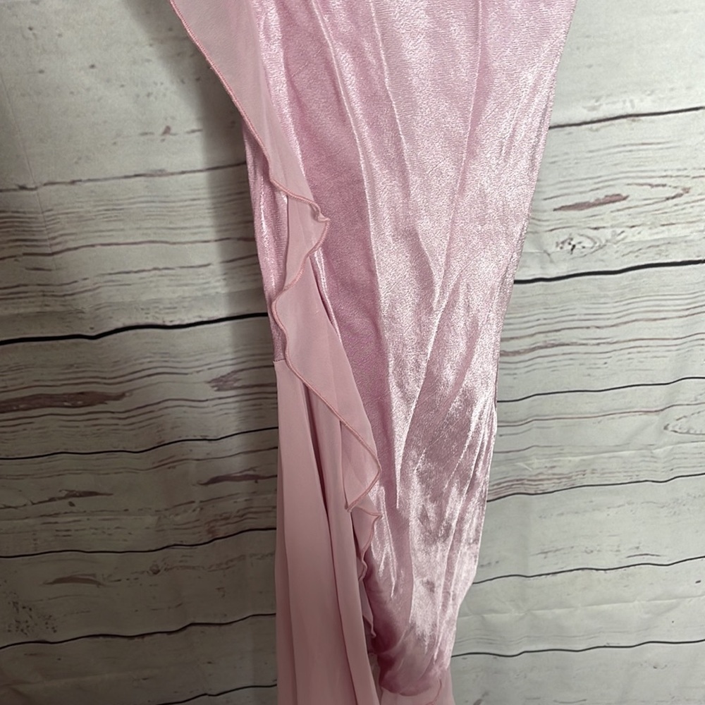 NWT Topshop Asymmetrical Frill Maxi Slip Dress Dress Sz 10! - Picture 9 of 15